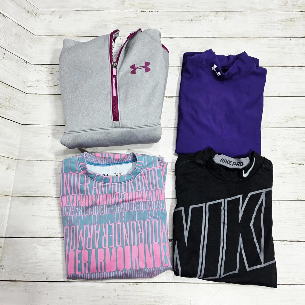 Under Armour & Nike Girls Activewear Cold Weather Bundle - Sz Large